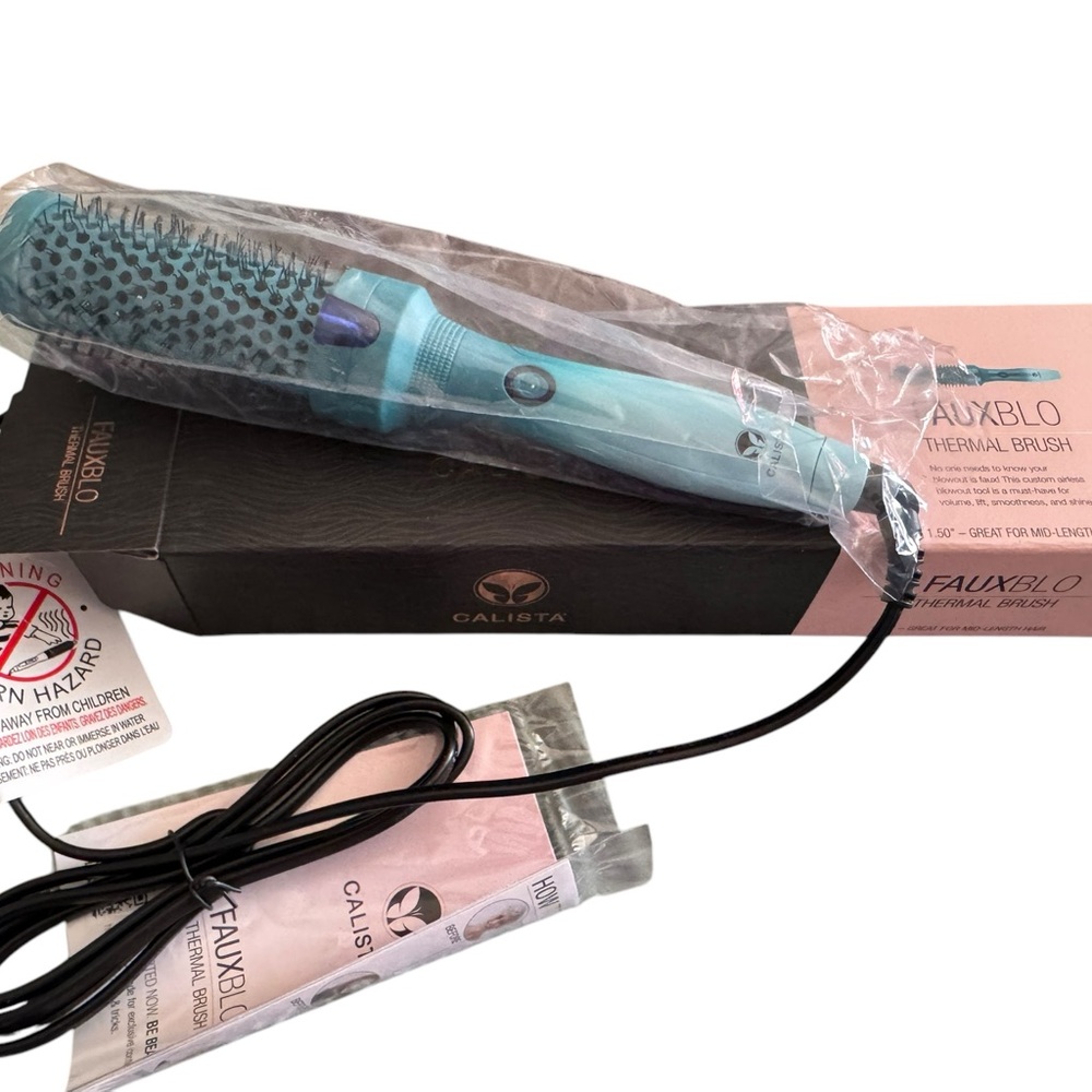 CALISTA FAUXBlo Airless Thermal 1.5” Blowout Brush in Teal New in Box
